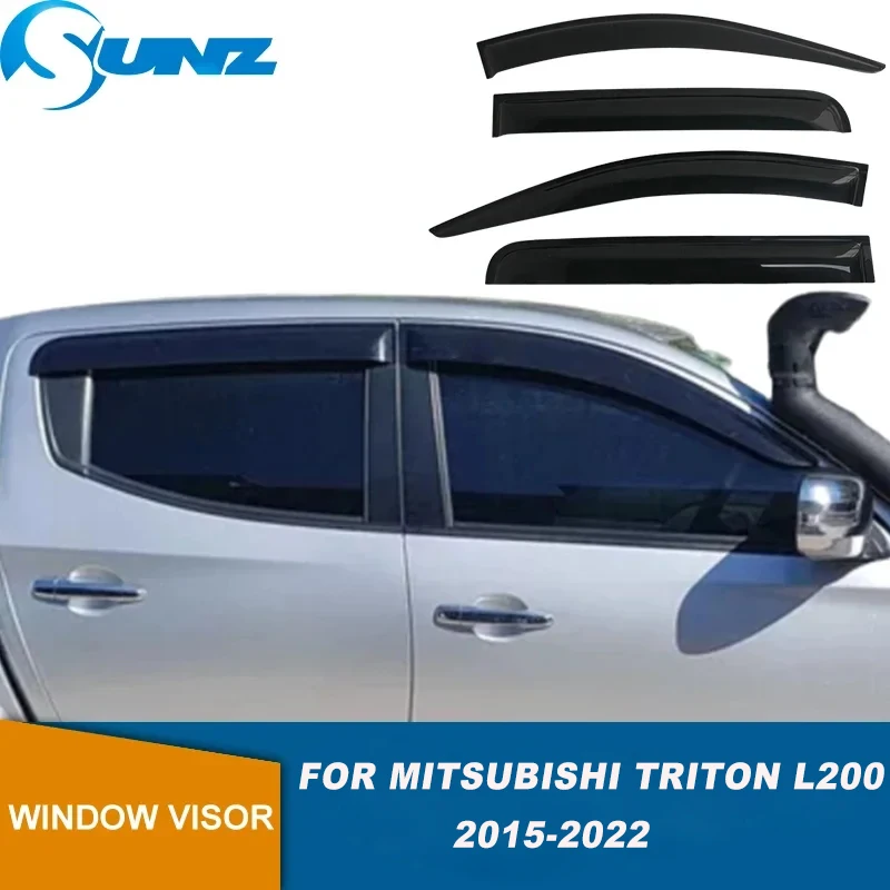 

Дверной козырек для Mitsubishi Triton MQ MR L200 2015 2016 2017 2018 2019 2020 2021 2022, дефлекторы боковых окон, защита от солнца и дождя SUNZ