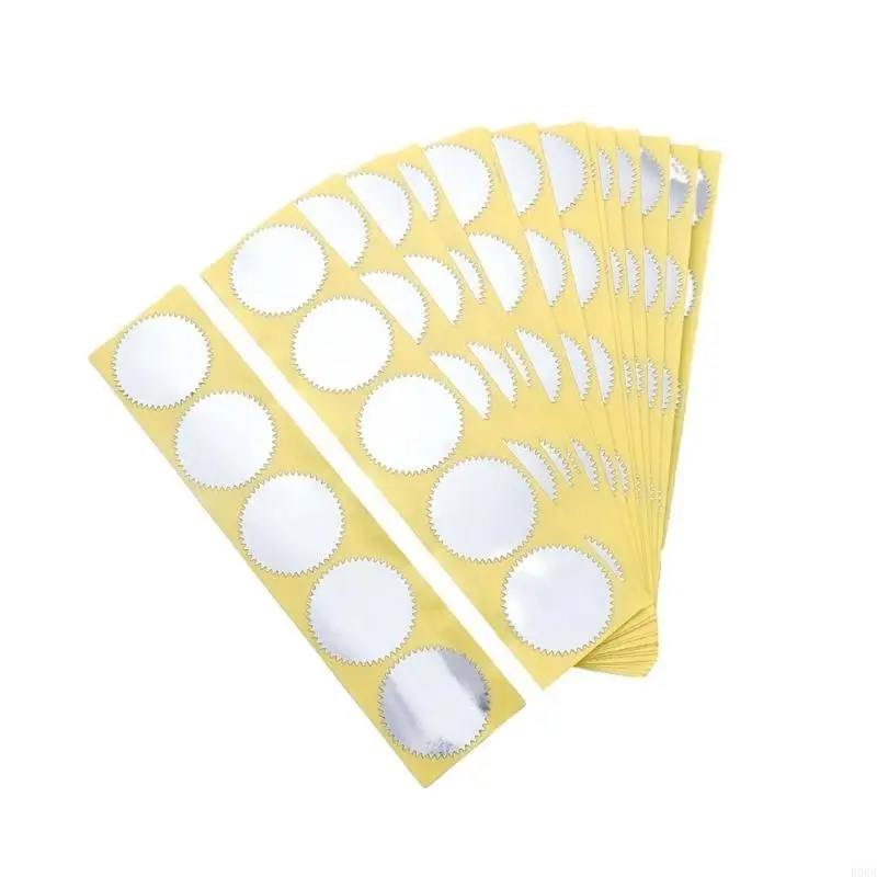 100/250PCS Golden Certificate Round Gear Labels Award Legal Embossing Stickers
