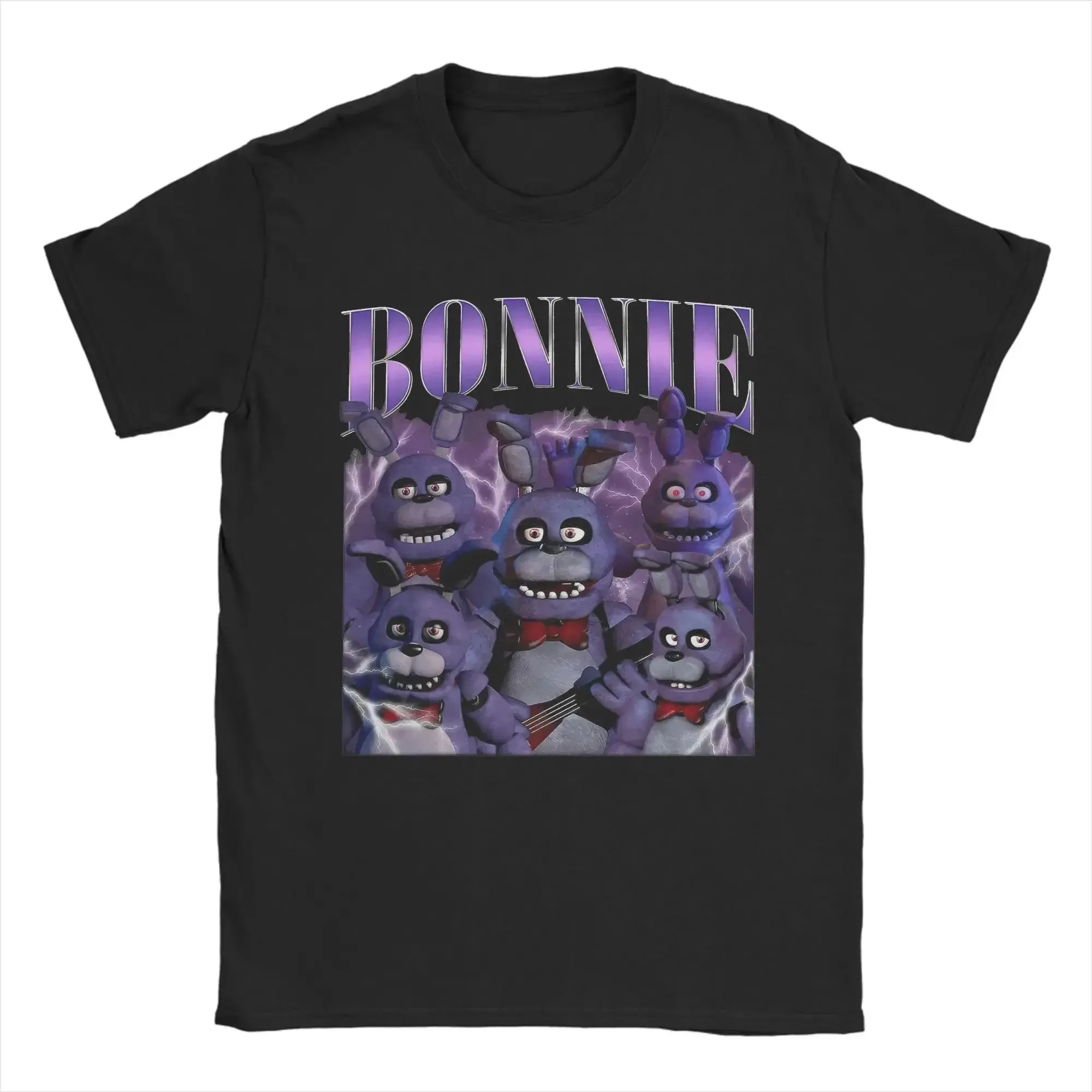 Five Nights at Freddy's T-Shirt – Klassisches Animatronic Crew Grafik-T-Shirt für FNAF-Fans, schwarzes Baumwoll-Oberteil für Männer und Jugendliche – Detail 17