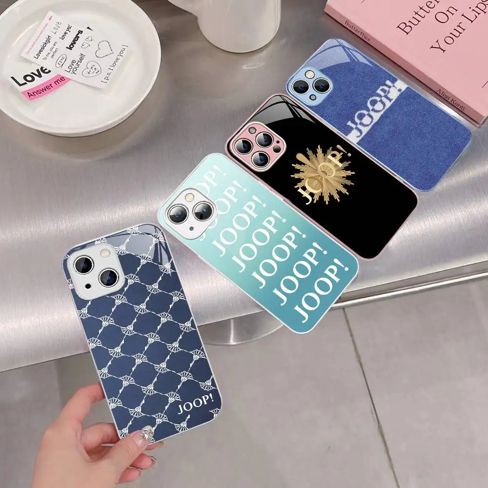 Fashion Brand J-Joop For IPhone 14 13 12 Mini 11 Pro XS Max X XR 14 Plus Tempered Glass Cover 2