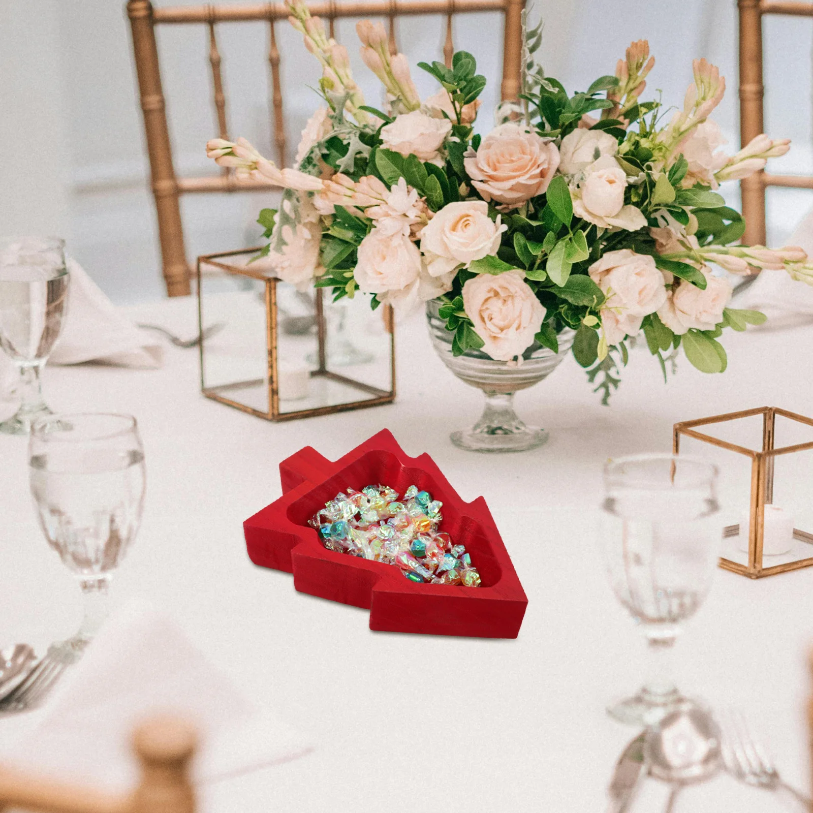 

Christmas Tree Shaped Fruit Tray Large Capacity Smooth Surface No Burrs Multi Functional Snack Plate For Party Picnic