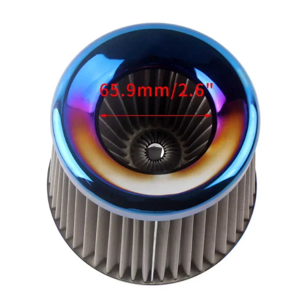 Universal Stainless Steel Auto Air Intake System High Flow Cone Cold Air Filter 60MM 65MM 70MM 75MM AF07