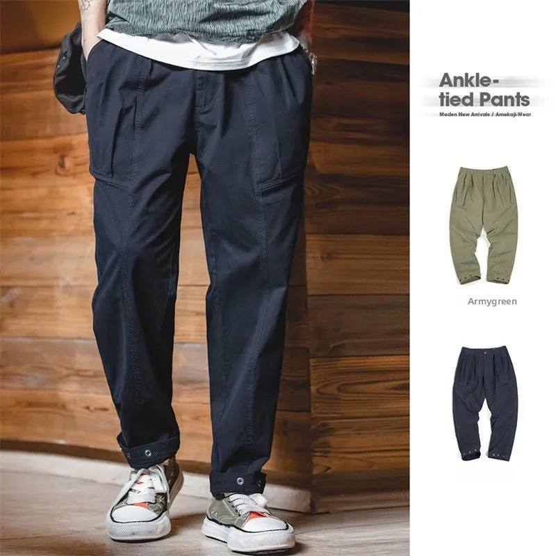 

Maden Workwear Japanese Retro Loose Fit Straight Leg Cargo Pants Men's Spring Autumn Cotton Blend Youthful Vitality Style