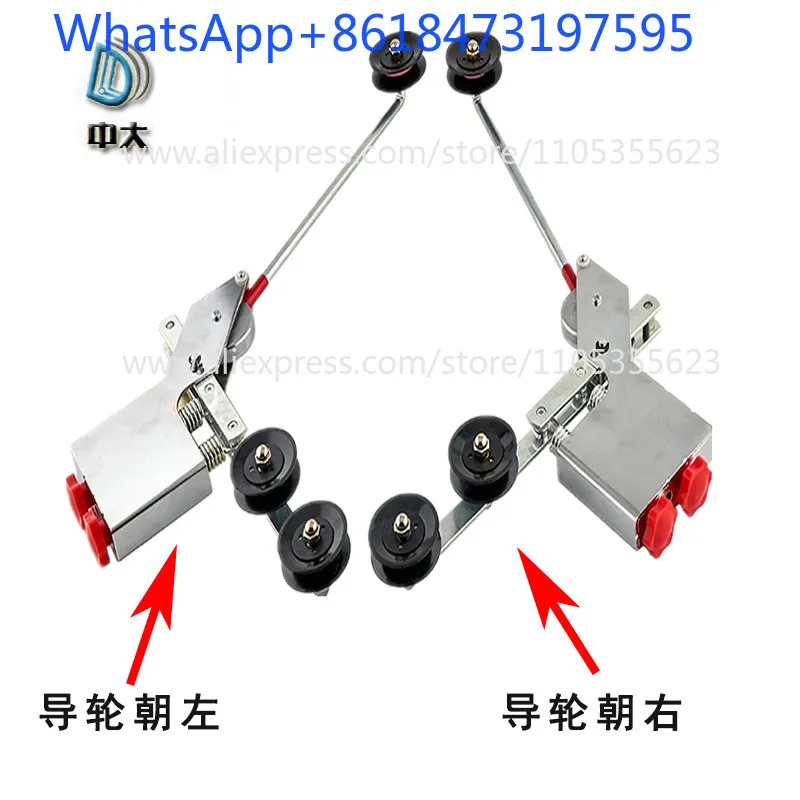 Double spring tension gun, wire release frame, wire tracer, textile wire equipment