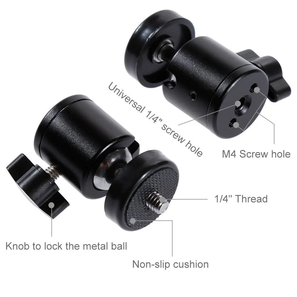 Mini testa a sfera universale del treppiede con 1/4 "adattatore a vite M4 per fotocamera digitale DSLR Q29 II
