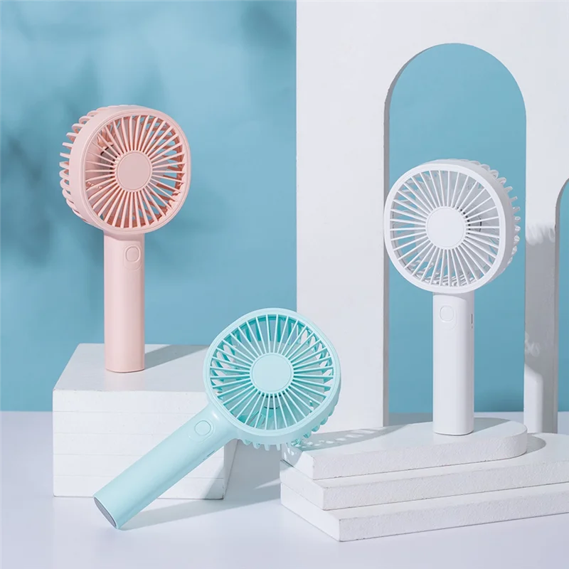 ABGU USB Mini ventilador recargable portátil ventilador de mano perezoso temporal viaje compras refrigeración hogar coche enfriador de aire-rosa