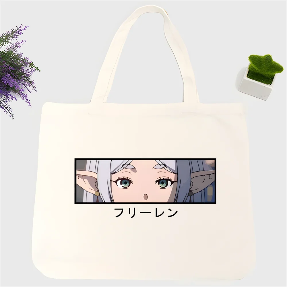 Frieren حقيبة تسوق نسائية جديدة للمتسوقين صديقة للبيئة من القماش القطني للمتسوقين حقيبة Bolsas De Tela للتسوق قابلة لإعادة الاستخدام Sacolas