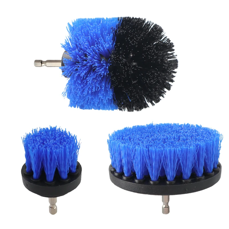 3pcs/set Car Wash Cleaning Drill Brush Set Power Scrubber Brush Car Polisher Bathroom Cleaning Kit Kitchen Cleaning Tools