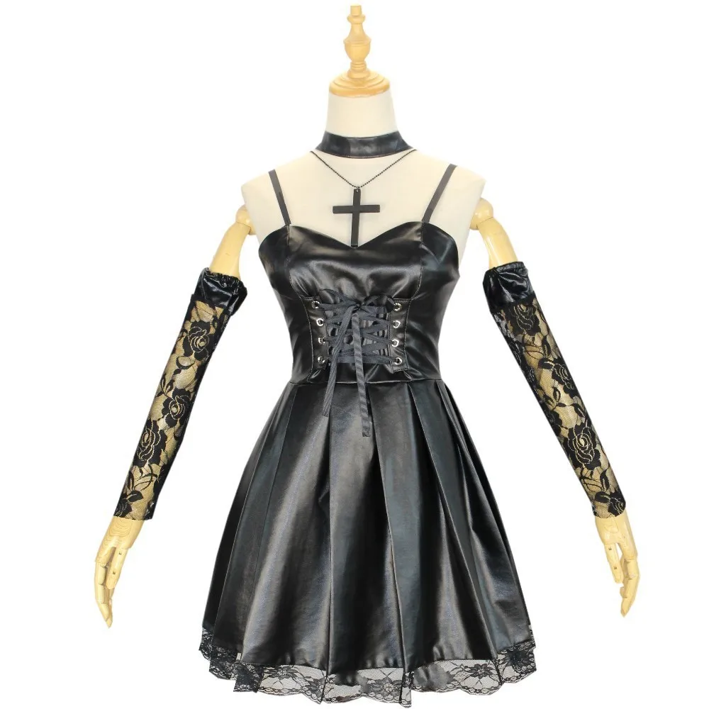 misa amane black dress Women's Amane MisaMisa Dark Gothic Cosplay Costume Dress with Stockings Misa  Amane Black Dress Steampunk Halloween Death Nonte