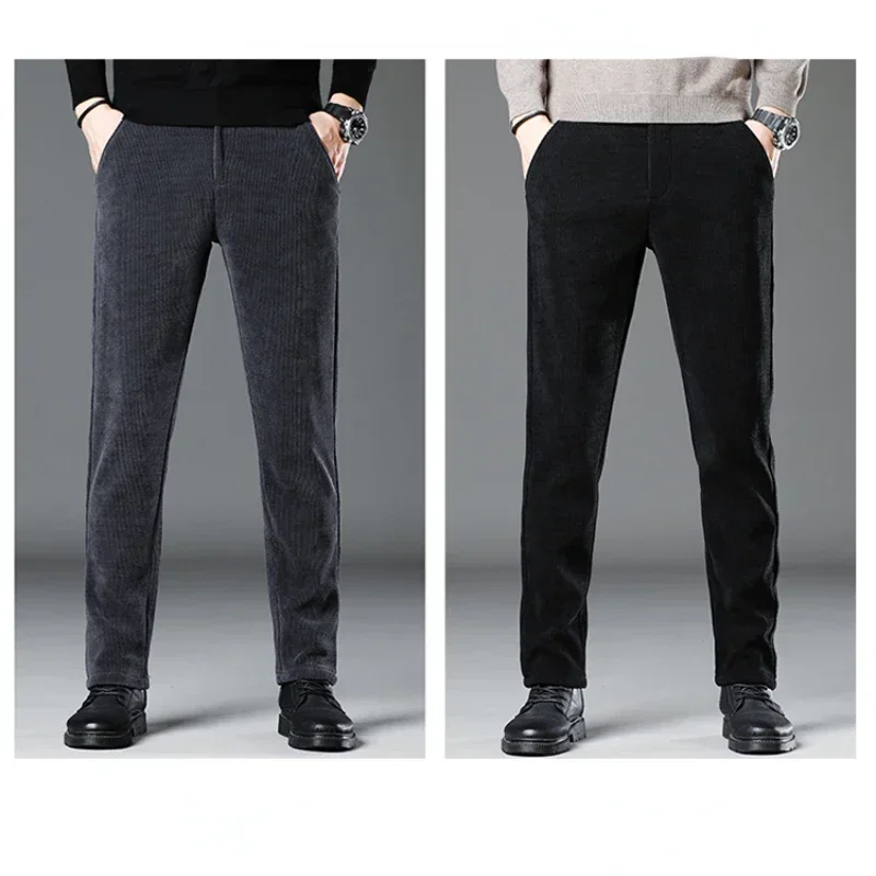 

Winter New Fashion High-end Boao Fleece Slim All Match Small Straight Leg Casual Pants