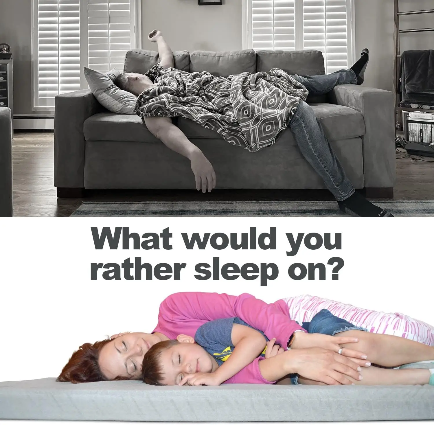 مرتبة أرضية محمولة من SleepReady وسرير ضيوف | 3 "رغوة الذاكرة CertiPUR-US | رولة في ثوانٍ | توأم، فردي، طفل #3