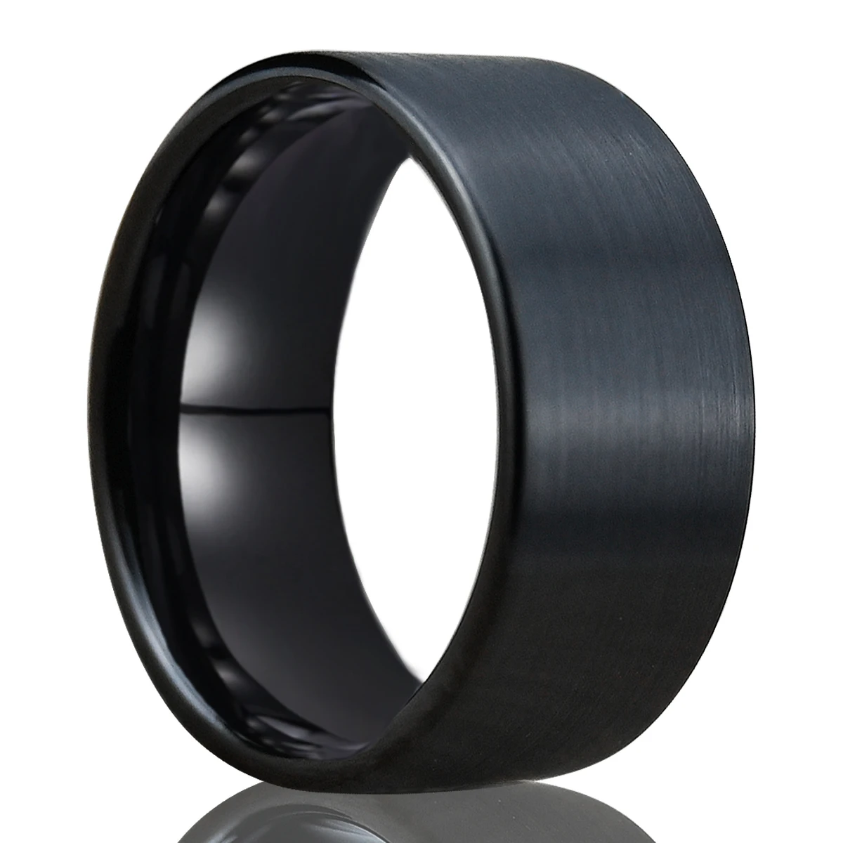 Free Shipping12mm Men Heavy Tungsten Carbide Black Brush Wedding Band Ring Comfort Fit