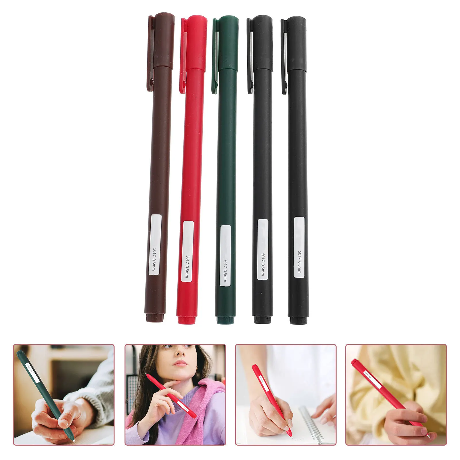 

5 шт., набор цветных гелевых ручек, гладкий письменный аксессуар для студентов, домашний офисный многофункциональный профессиональный инструмент для письма