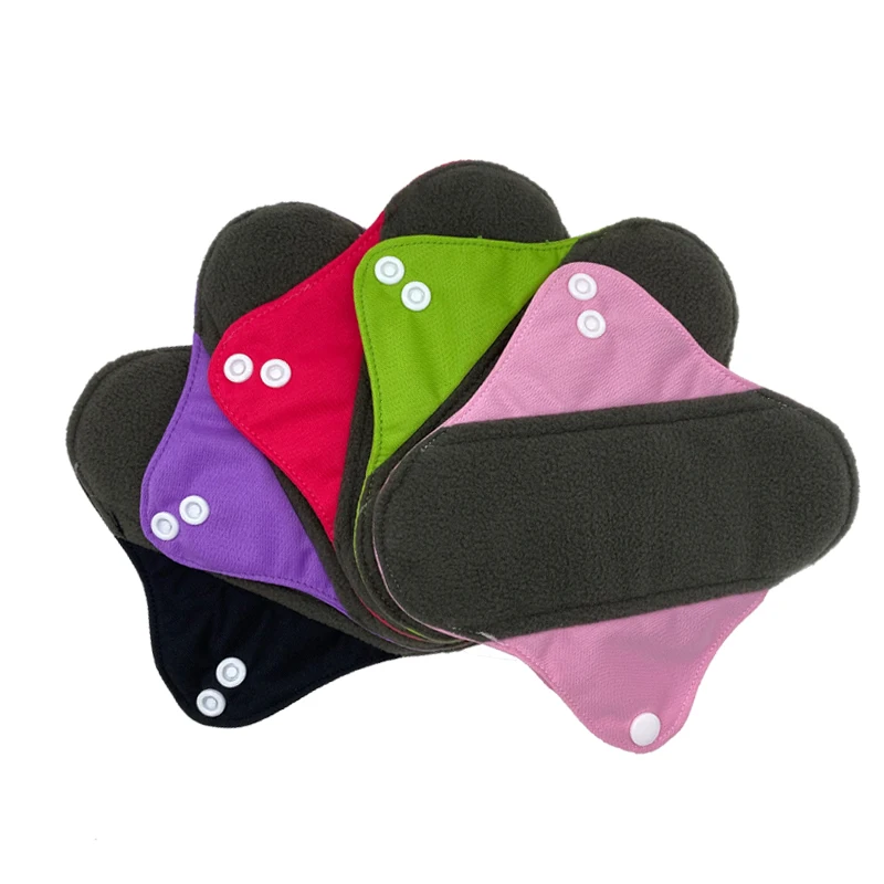 [Usurpon] 1pc Reusable Woman Cotton Menstrual Pad Waterproof Sanitary Cloth Pads Charcoal Inner 18*18cm Lady Panty Liner