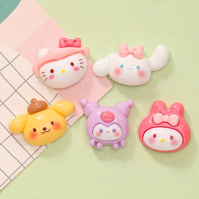 5 pz cartone animato sanrio ciao gattino ciondoli in resina flatback artigianato abbellimenti cabochon fai da te accessori decorativi