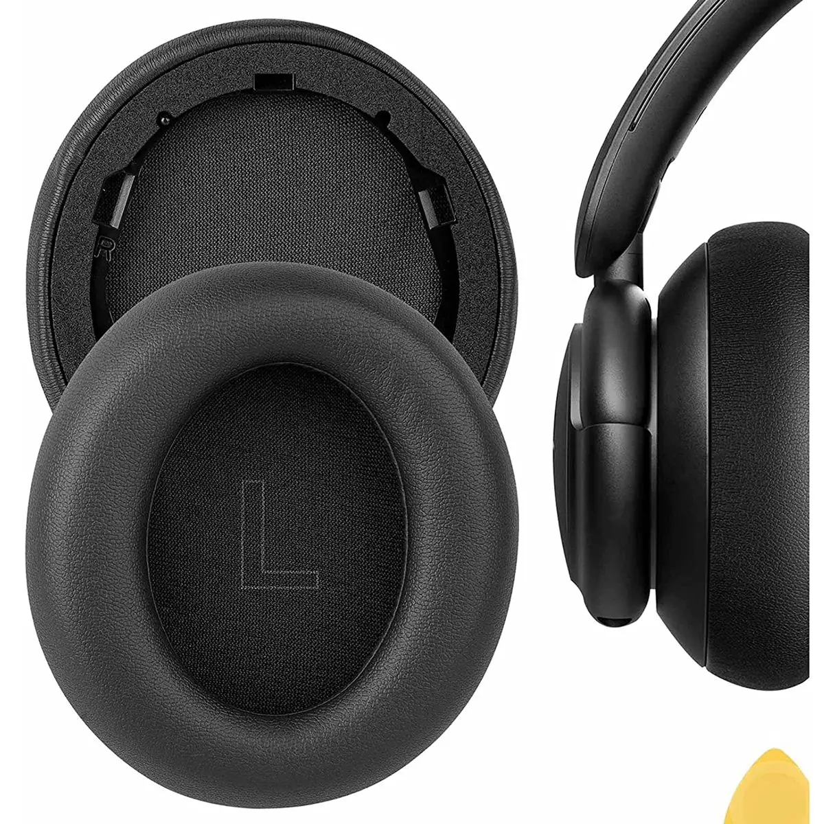 Almohadillas de repuesto para auriculares Anker Soundcore Life Q30/Q35, almohadillas de cuero para auriculares, color negro