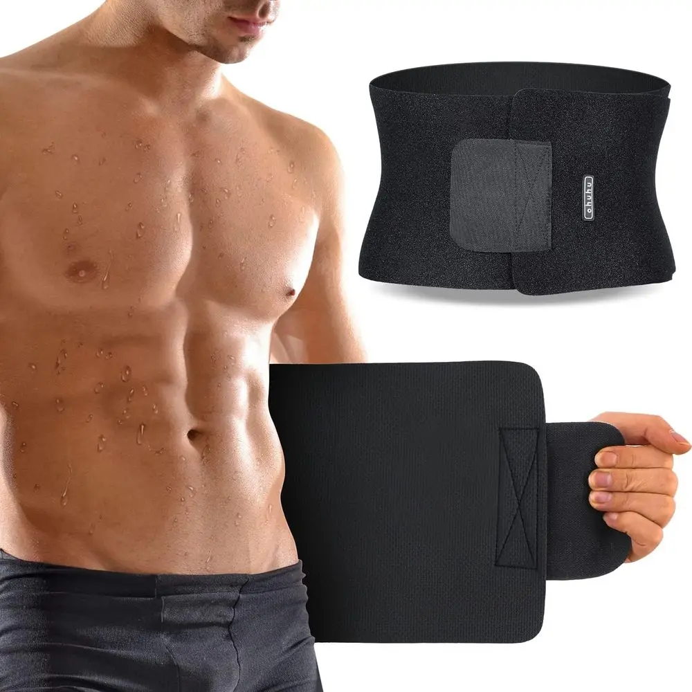 

Adjustable Neoprene Waist Trimmer Belt for Enhanced Sweating and Back Support - Fits Up to 44 Inches, Unisex Black (Large)