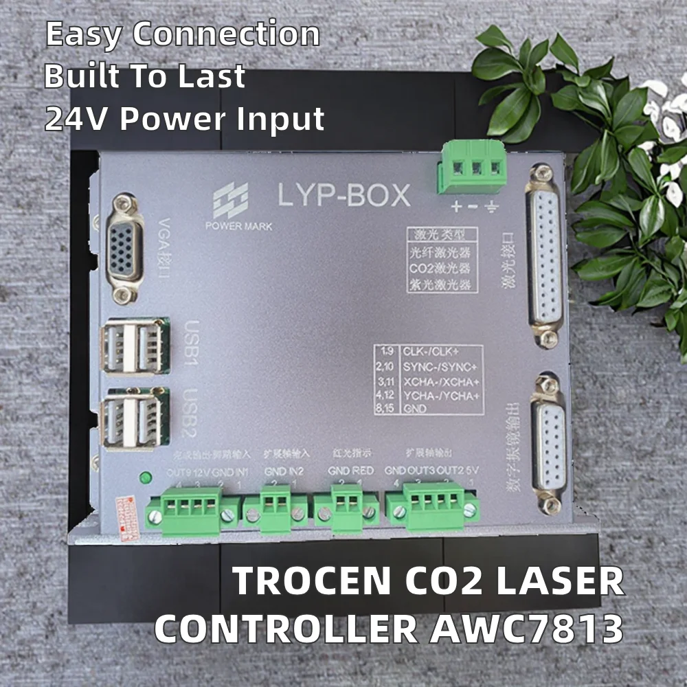New Trocen Co2 Laser Control System LYP-BOX DC 24V Replace AWC708S TL3120 Leetro Controller CO2 Laser Marking Machine Controller
