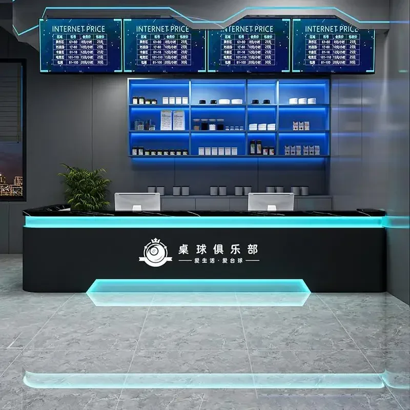 Industrial style billiard hall bar e-sports, foot bath KTV gym, bar reception counter