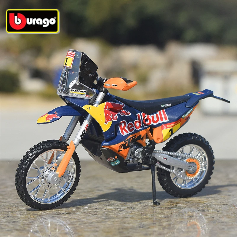 Bburago 1:18 2019 KTM 450 Rally 1 Red Bull Alloy Racing Motorcycle Model Diecast Metal Track Motorcycle Model Childrens Toy Gift