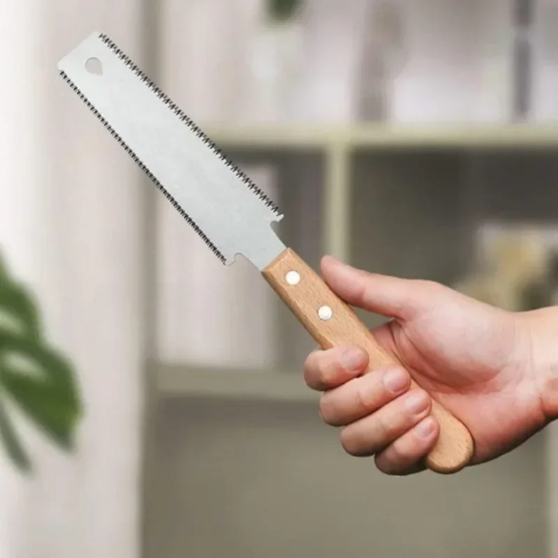 Portable 6 Inch Double Edge Hand Saw Triple Ground Teeth Woodworking Handsaw For Wood Plastic Pipe DIY Carpentry Cutting Tool