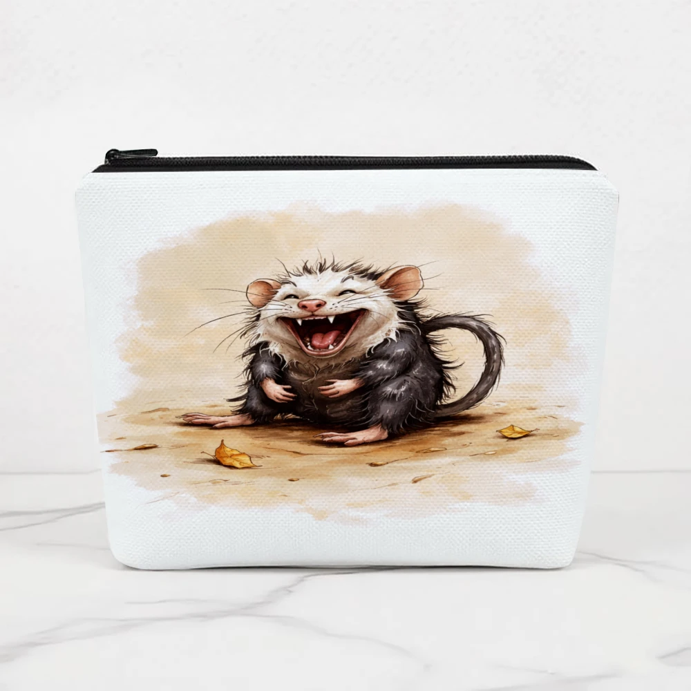 Laughing Rat With Open Mouth Makeup Bags for Girls Cosmetic Pouch Toiletry Bag Pencil Case Travel Storage