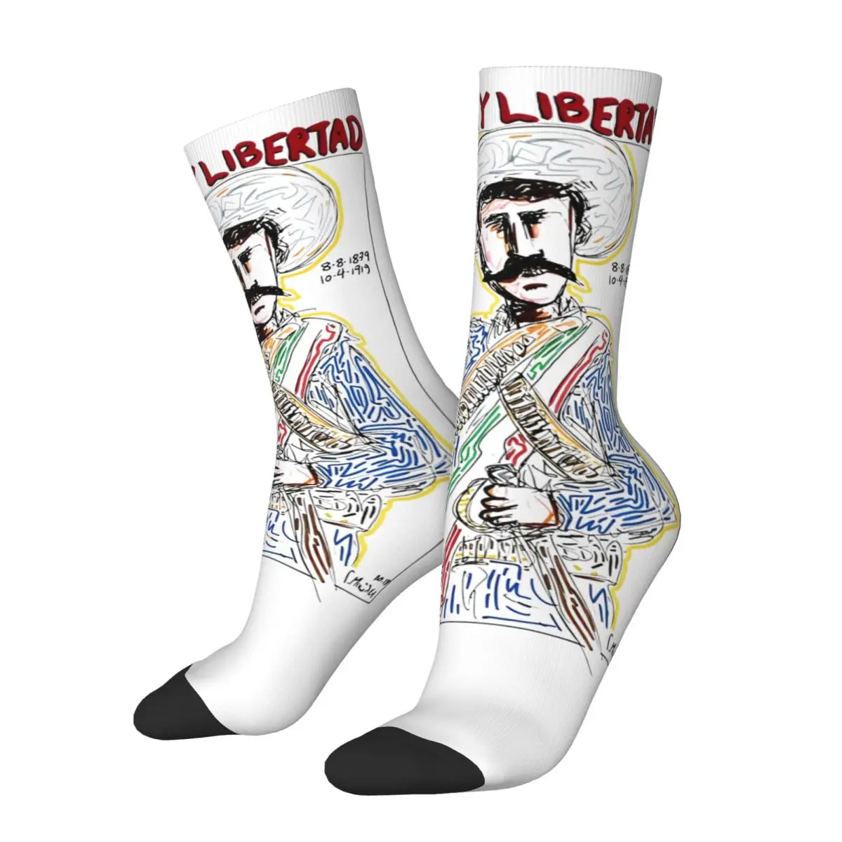 Emiliano Zapata Salazar Socks Men's Women's Polyester  Mexican Revolution Hero Socks Harajuku Spring Summer Autumn Winter Socks