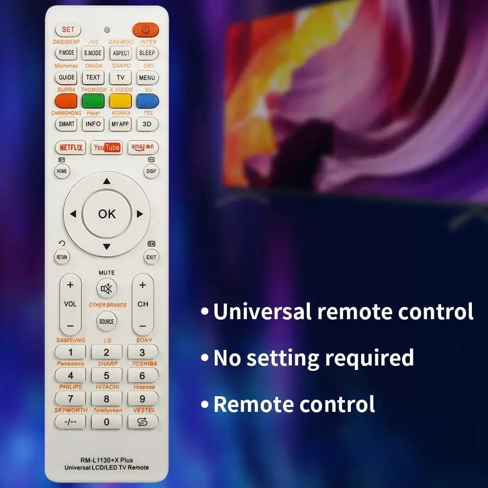 Universal RM-L1130+X Replacement Remote Control for Television TV RM-L113+12 RM-L1130+8