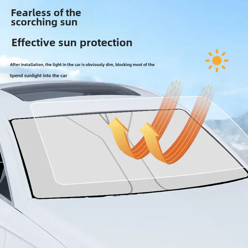 Car Sunshade, Front Windshield, Car Curtain, Sunshade, Car Front Sun Protection and Heat Insulation Cover, Artifact Sunshade