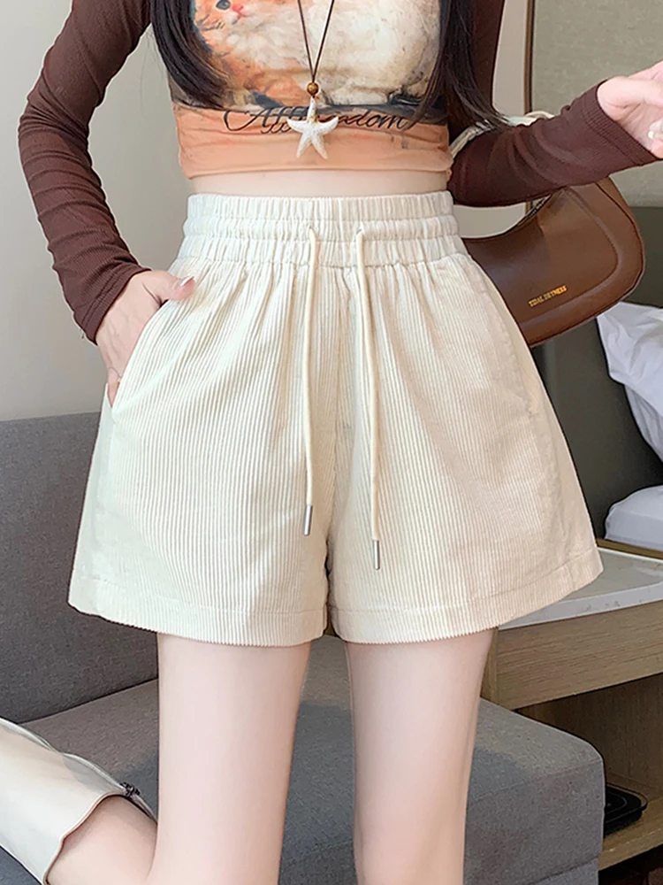 

High Waist Wide Leg ort Pants Women's Casual A-Line Pants Autumn Winter New Sle Slimming Small Size Outdoor Hot Pants