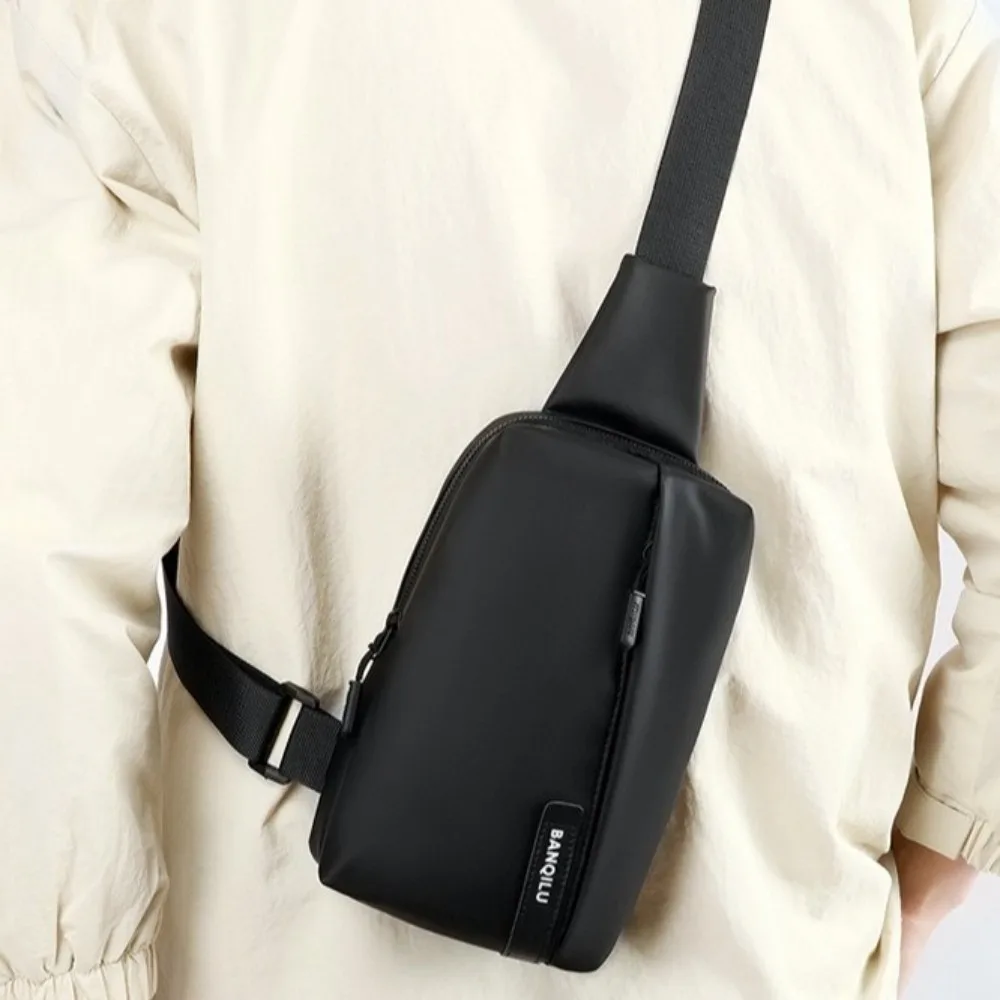 

Anti Splash Men's Chest Bag Solid Color Large Capacity Oxford Sling Shoulder Bag Multifunctional Adjustable Strap