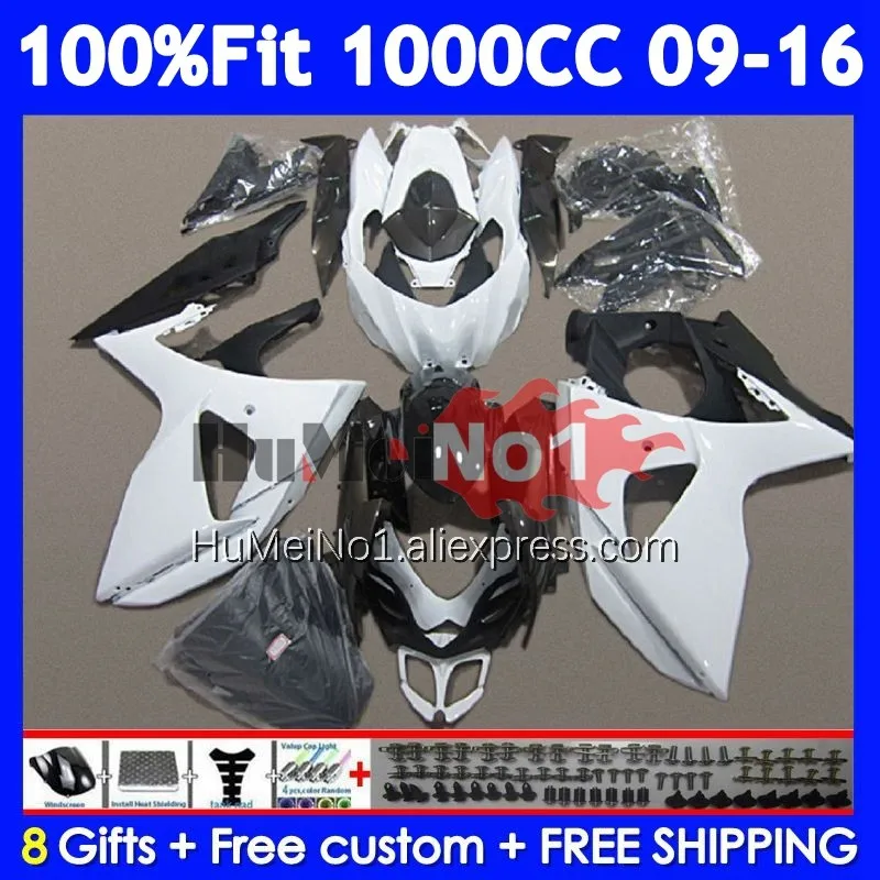 Injection Kit For SUZUKI GSXR-1000 GSX-R1000 GSXR 1000 White black K9 120No.40 GSXR1000 2009 2010 2011 2012 13 14 15 16 Fairing