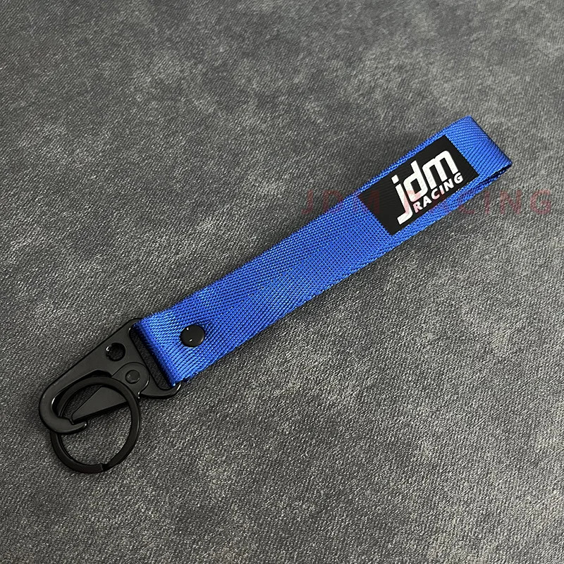 Trendige Auto-Schlüsselanhänger mit Nylonband, Blauem Gurtband und Stahlfederclip, Schlüsselband-Accessoire – Detail 13