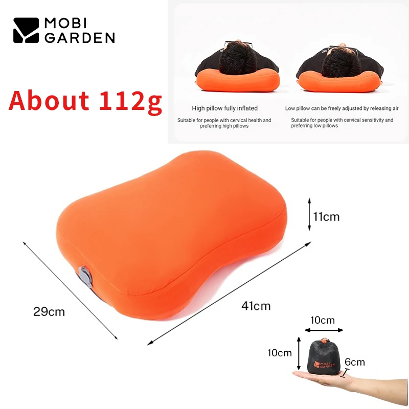 mobi-garden-coussin-gonflable-leger-pour-la-randonnee-hauteur-reglable-noyau-en-tpu-flexible-support-incurve-en-forme-de-u-valve-d'air-integree