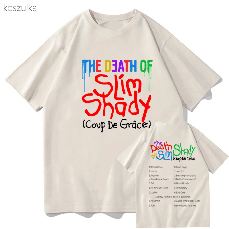 The Death of Slim Shady Tshirt 100% Cotton Tees Graphic Eminem Tobey T Shirt Men/women Clothes Summer Short Sleeve T-shirts Tops