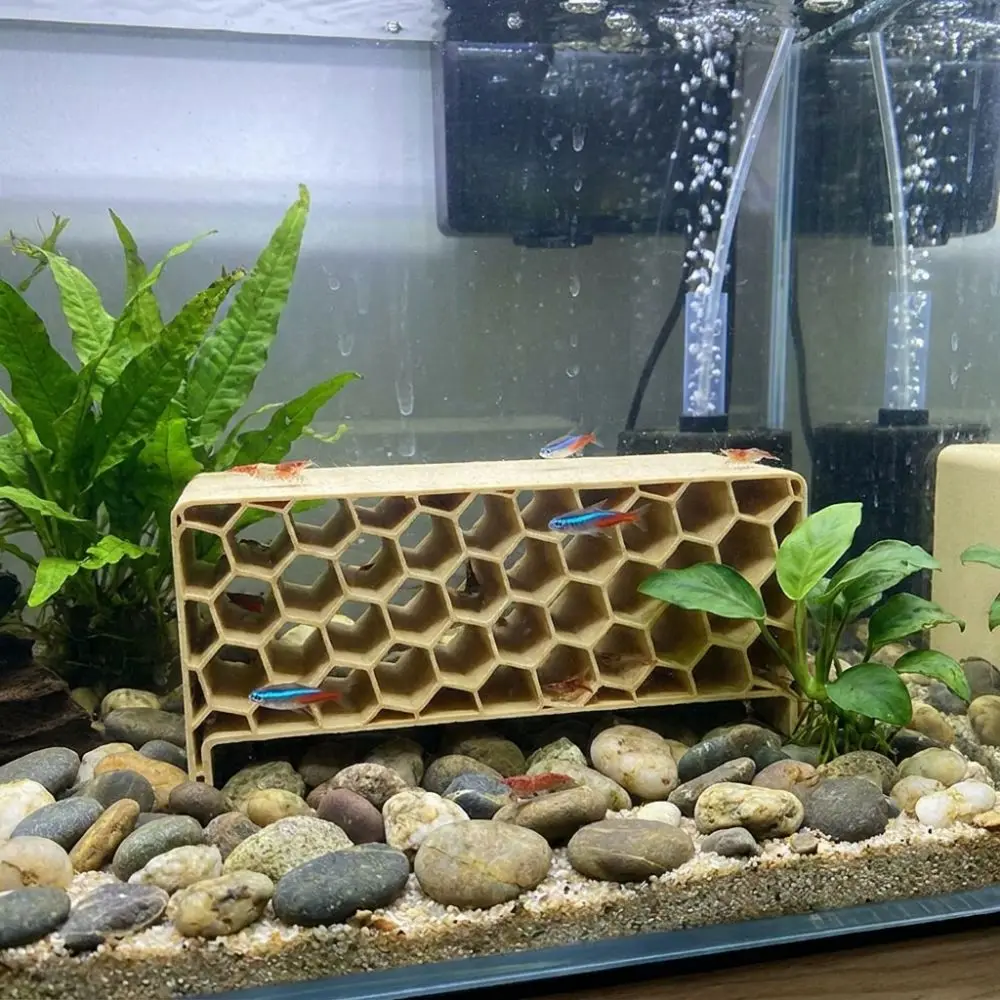 3D Printed Fish Shrimp Hideout Shelter Hollow Out Plastic Aquarium Safe Shelter Grid Multi-level Safe House