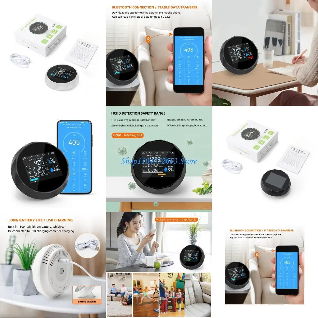 

Y6GD Digital Hygrometer Thermometer Indoor Temperature Humidity TVOC HCHO