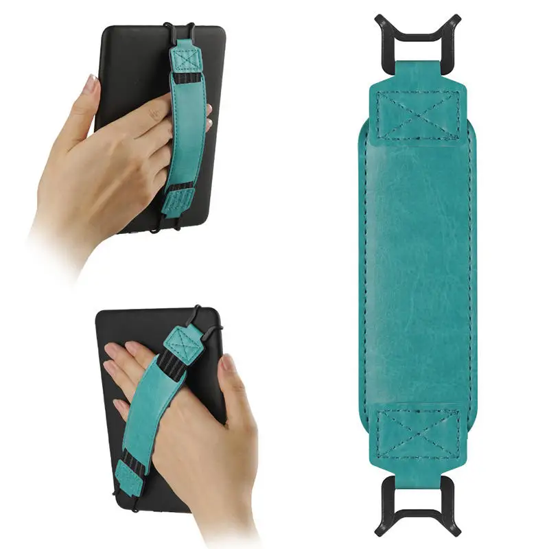 

PU Leather Tablet Hand Strap Elastic Anti Drop E-Reader Holder Solid Color Portable Universal Security For 6-7" Tablet Computer