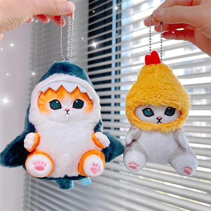 13cm Kawaii Mofusand Anime Hobby Tempura Fried Shrimp Shark Cat Cartoon Cute Plush Doll Pendant Bag Pendant Gift for Girlfriend