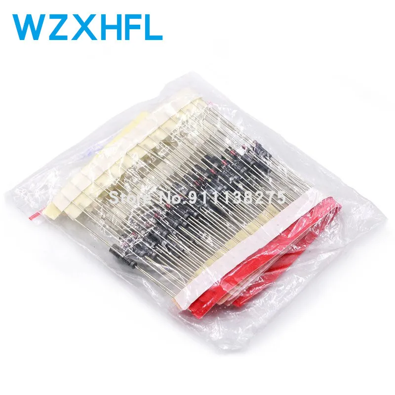 100PCS/LOTE Fast Switching Schottky Diode Kit Set 8values=100PCS 1N4148 1N4007 1N5819 1N5399 FR107 FR207 1N5408 1N5822