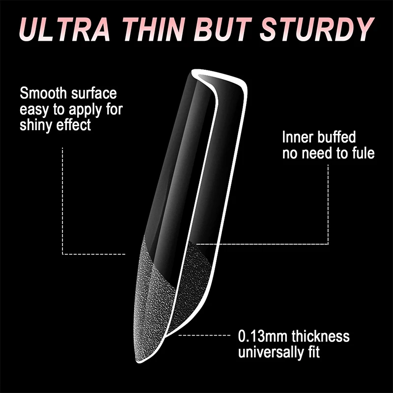 الفاخرة أظافر صناعية نصائح لينة هلام الإصبع شبه ماتي كبسولات اللوز الفرنسية التابوت غطاء كامل الأظافر الاصطناعية وهمية تمديد #4