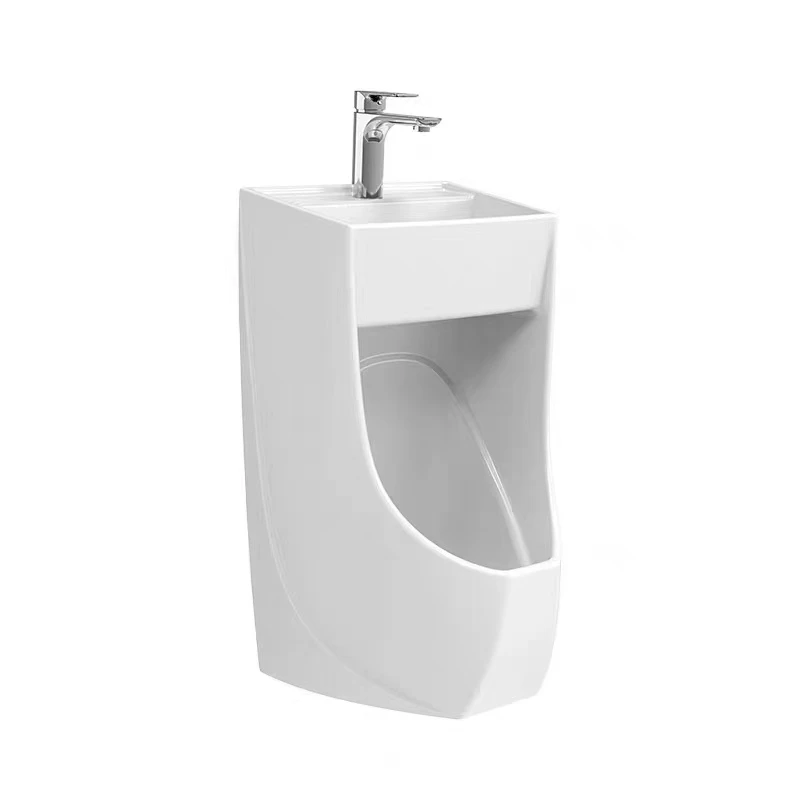 

Modern Sensor Wall-Mounted Urinal with Washbasin, Ceramic, Urinal for Men's Bathroom, Stylish Design