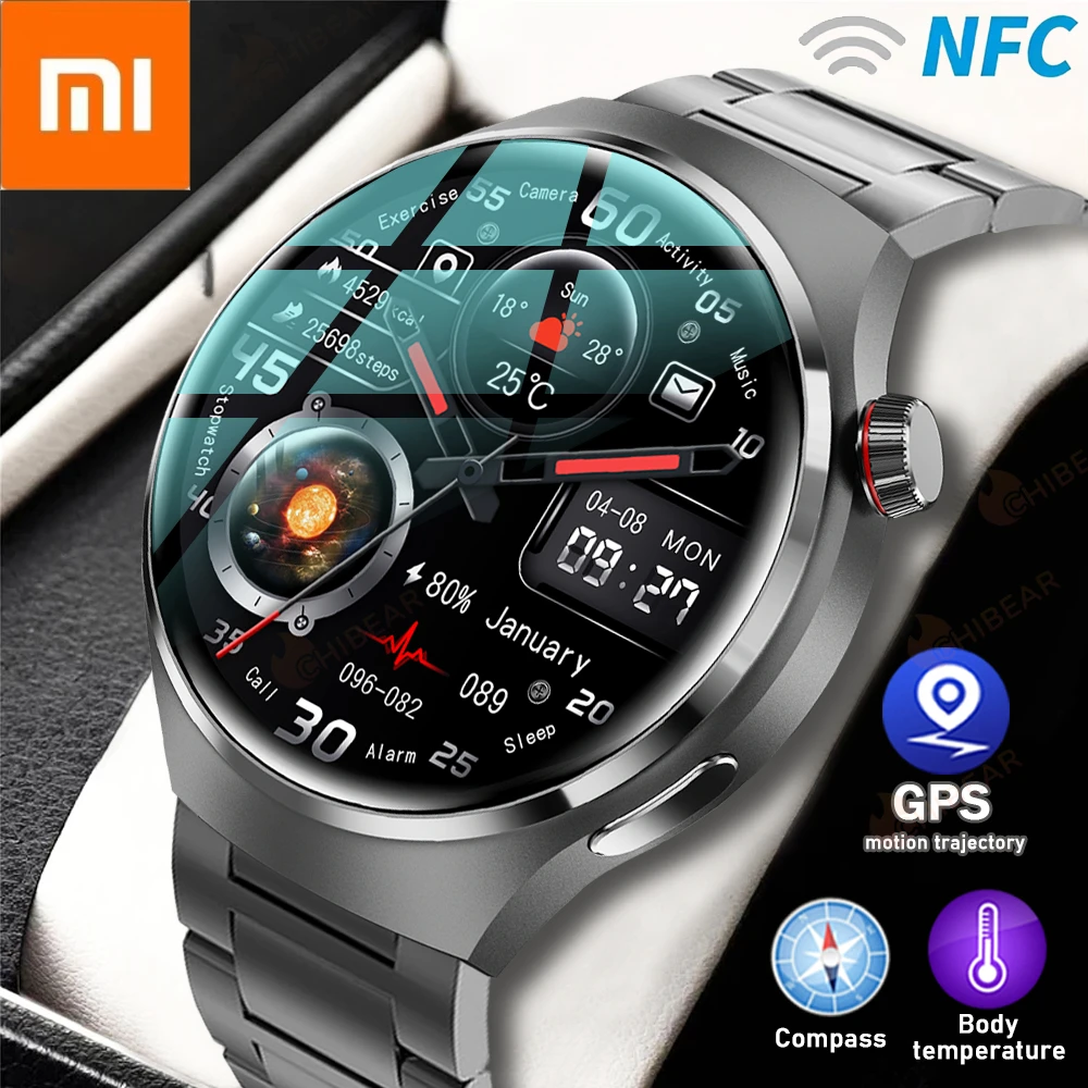 Xiaomi-reloj inteligente GT4 PRO para hombre, pulsera con Pantalla AMOLED HD, Bluetooth, llamadas, GPS, NFC, frecuencia cardíaca, azúcar en sangre,