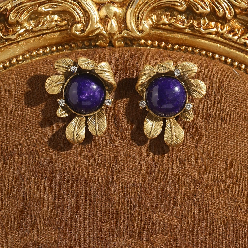 Vintage Leaves Purple Earrings - Vintage Fashion Trends 2026 评论和价格