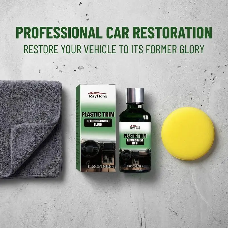 Car Interior Refurbishment Kit, Interior And Exterior Plastic Polish, Restores Color And Prevents Fading.