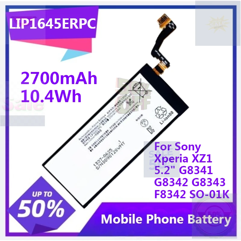 

LIP1645ERPC Replacement Battery for Sony Xperia XZ1 5.2" G8341 G8342 G8343 XZ1 Dual F8342 SO-01K Battery 2700mAh 10.4Wh