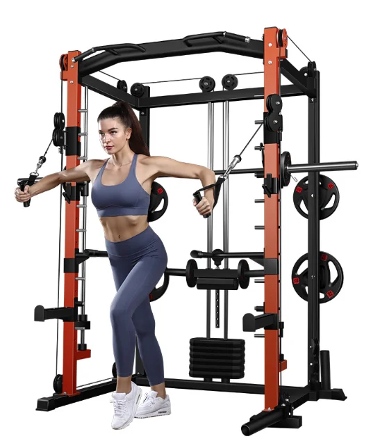 Multi-Functional Integrated Smith Machine Comprehensive Strength Trainer Home Fitness Equipment Squatting Bird Exercise Training