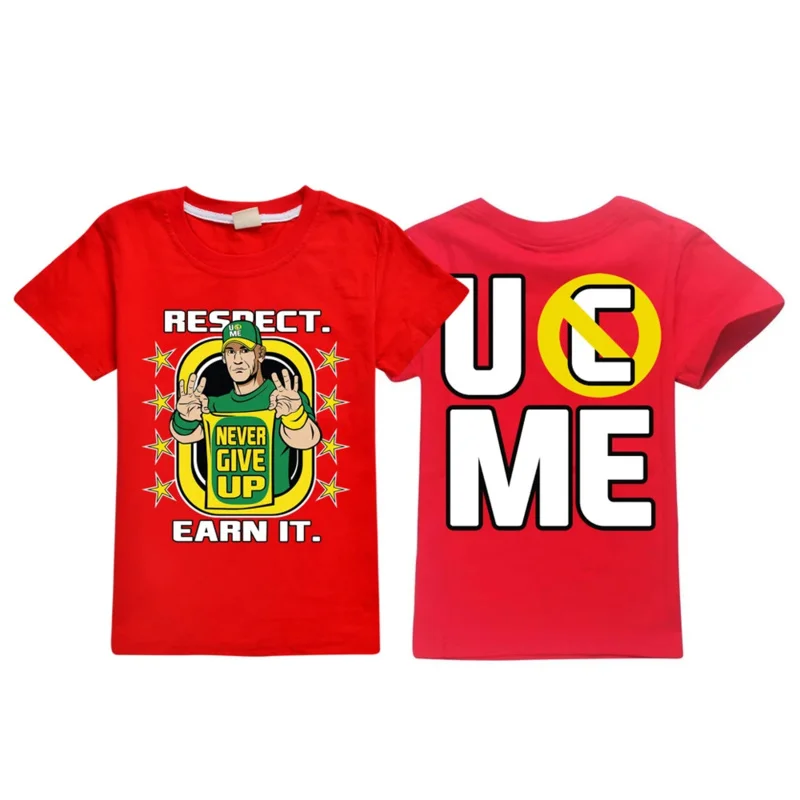 Hot Sall Kids T Shirt Uc Me John Cena Graphic Funny Baby Boys Girls Clothes Summer Children Cotton T-Shirt stampa fronte-retro