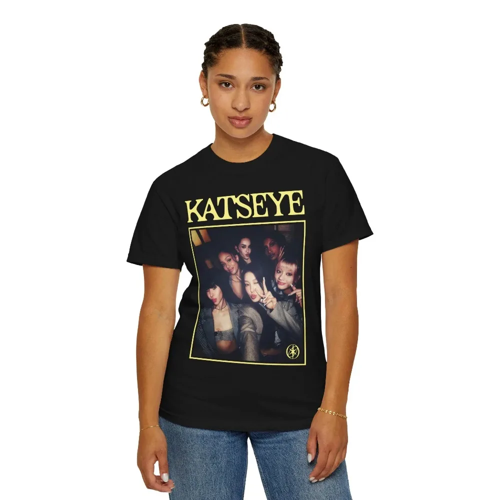 Katseye Unisex-Kurzarm-T-Shirt im K-Pop-Stil wie Megan Daniella Manon Lara Sofia und Yunchae Fashion Harajuku Kawaii T-Shirt – Detail 5