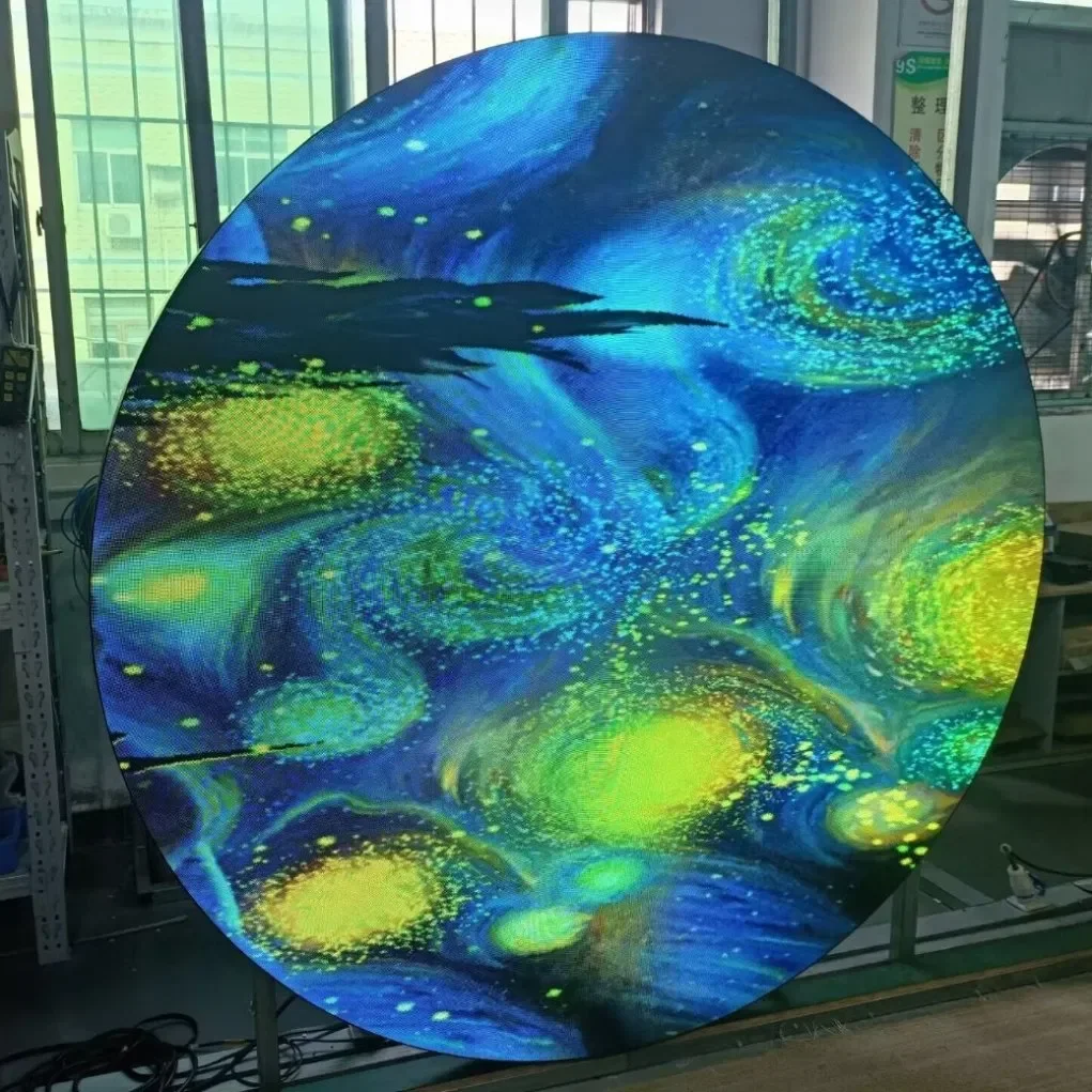 P2.5 Round LED Sign 1m 2m Diameter Indoor Outdoor RGB Full Color Video Wall Electronic Display